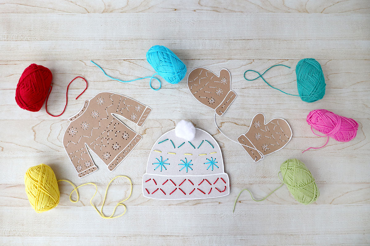 Zimowe przewlekanki dla dzieci - Prosta zabawa DIY dla maluchów na zimę