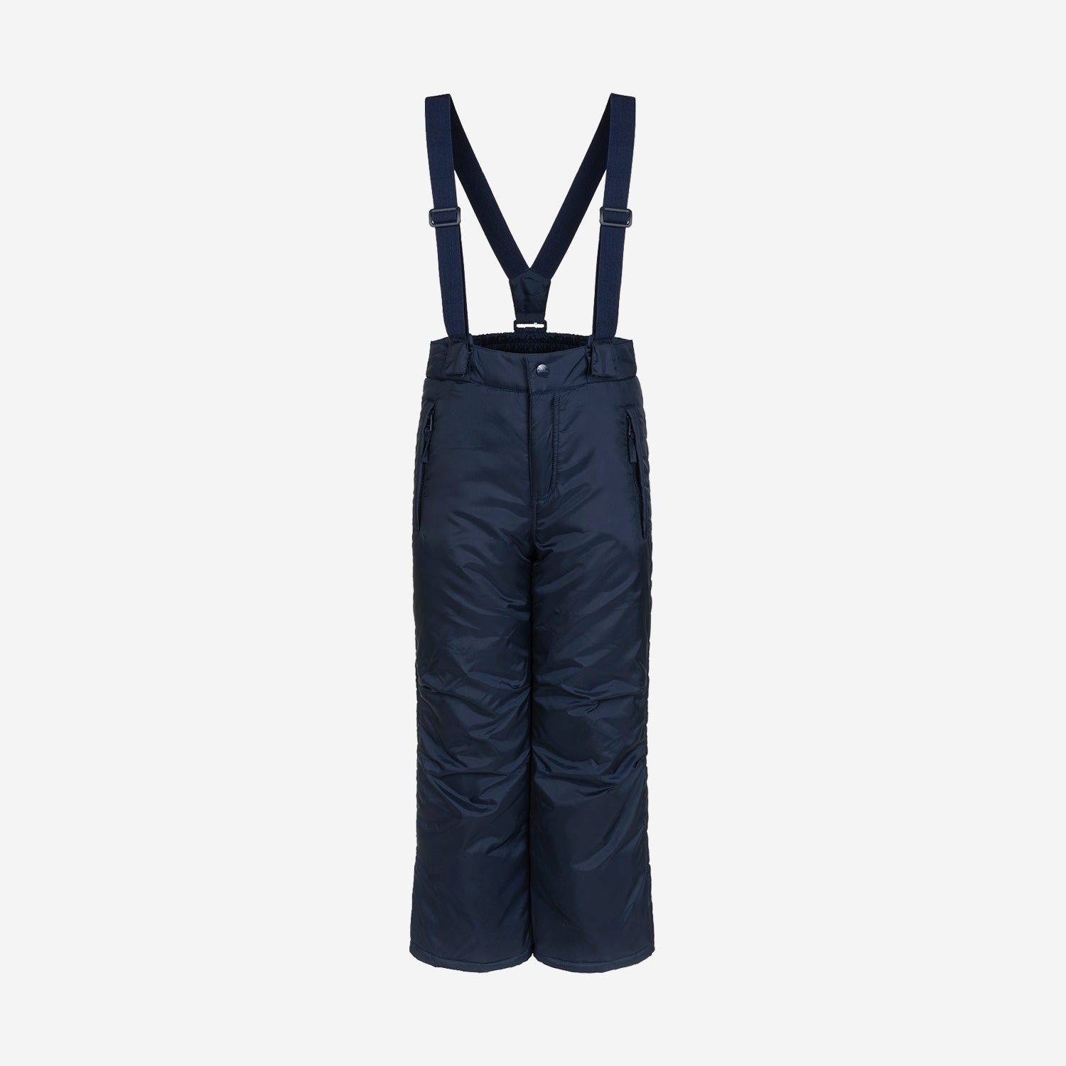 Insulated trousers with suspenders for boys aged 9-13, navy blue