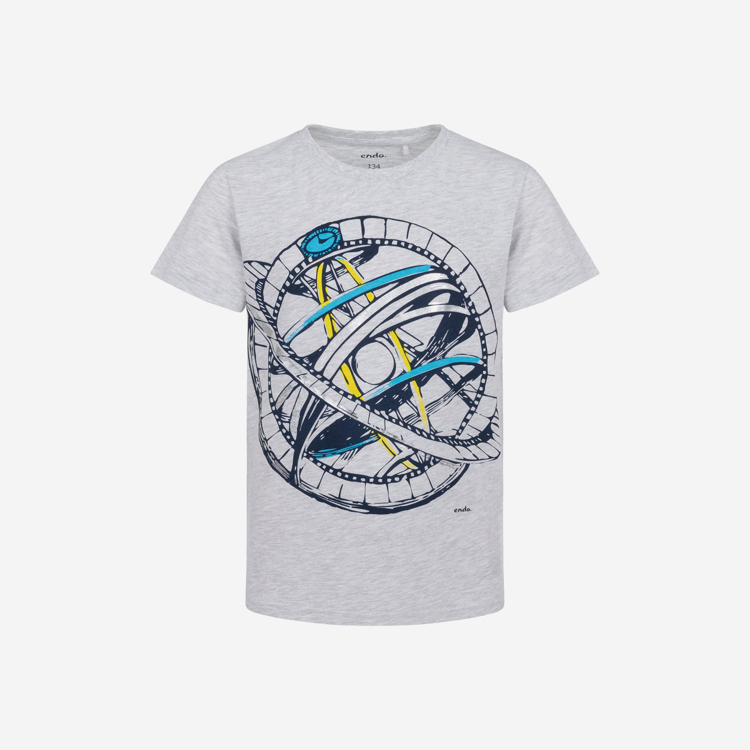 Boy's short-sleeved T-shirt with satellite, 9-13 years old