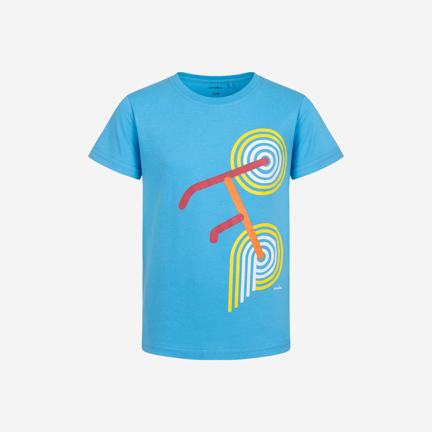 T-shirt z krótkim rękawem dla chłopca, z motywem rowerowym, niebieski 3-8 lat