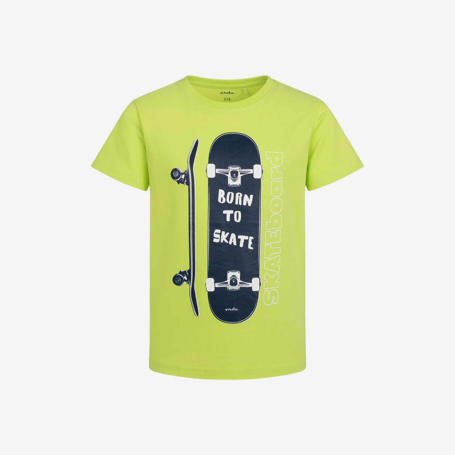 T-shirt z krótkim rękawem dla chłopca, z deskorolką, żółty 9-13 lat