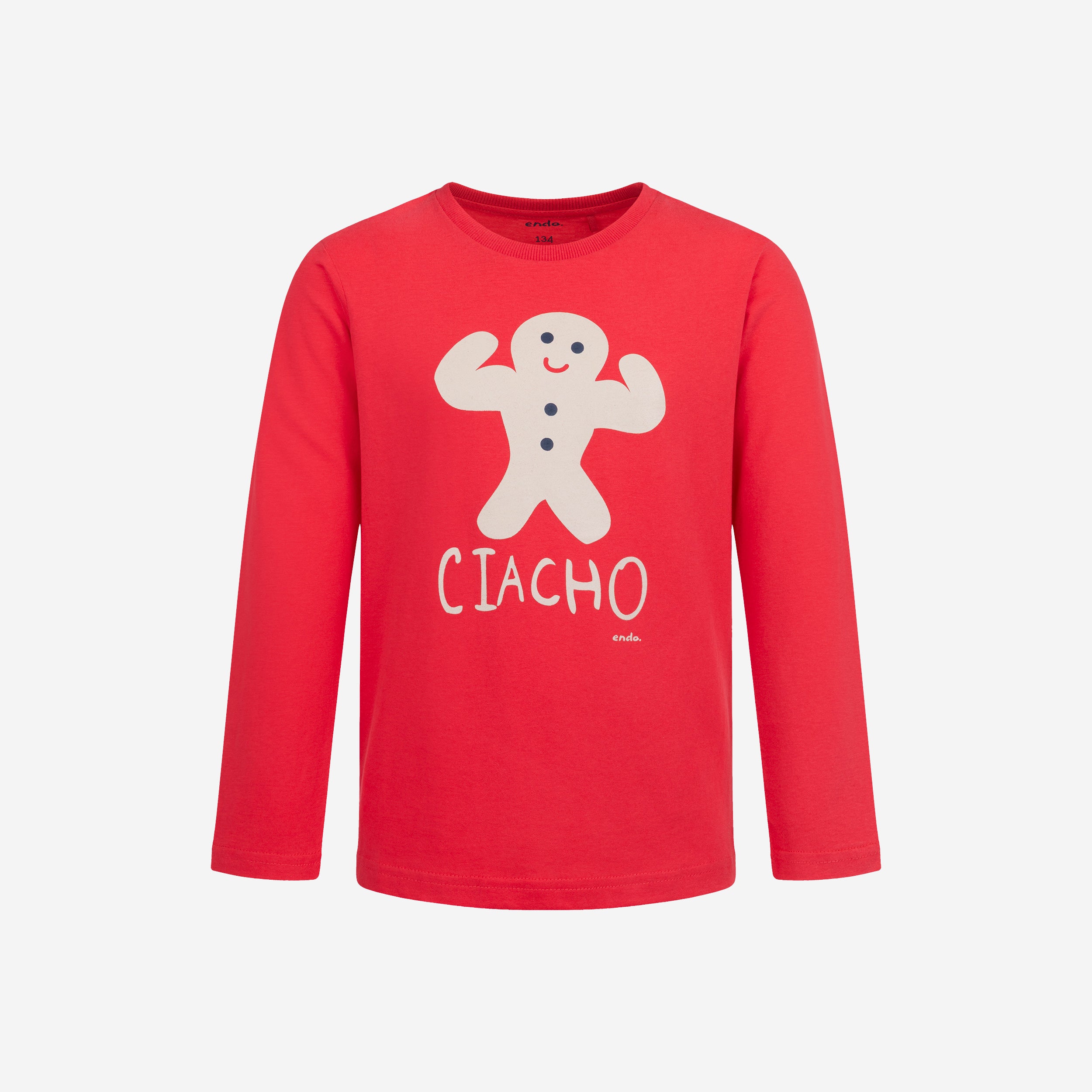 Piżama z długim rękawem dla chłopca, z napisem "CIACHO", czerwona 9-13 lat