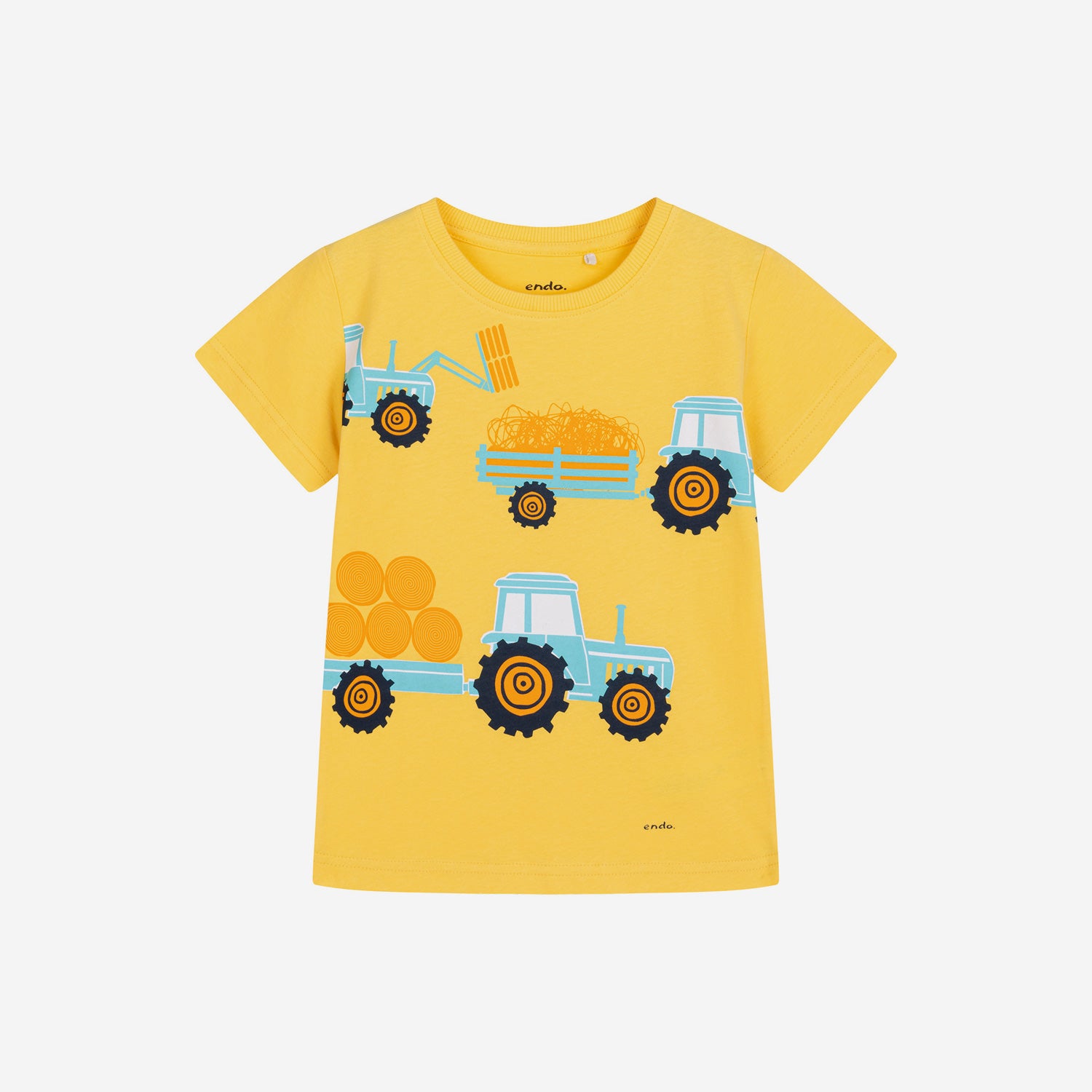 T-shirt z krótkim rękawem dla chłopca, z traktorami 3-8 lat