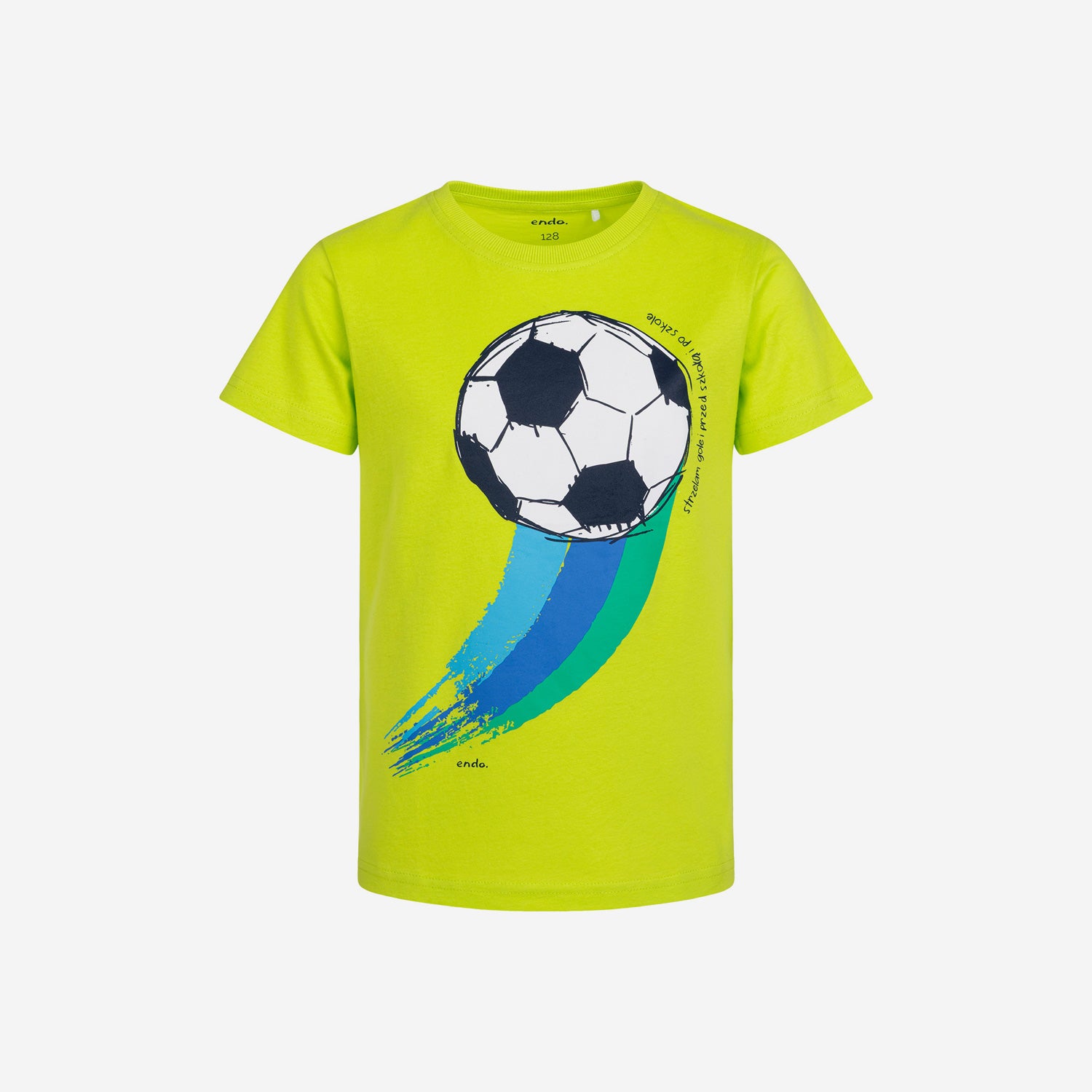 T-shirt z krótkim rękawem dla chłopca, z motywem piłkarskim, zielony 3-8 lat