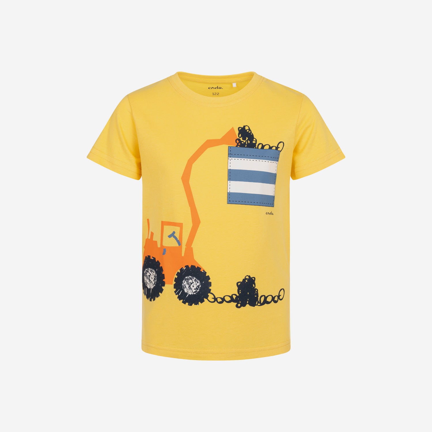 T-shirt z krótkim rękawem dla chłopca, z pojazdem, żółty 2-7 lat