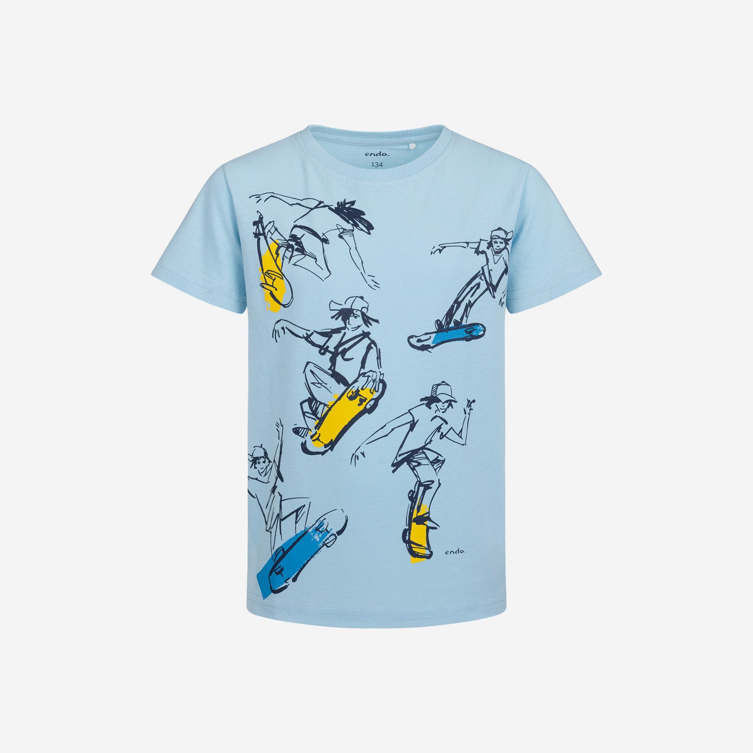 T-shirt z krótkim rękawem dla chłopca, z motywem skate, niebieski 9-13 lat