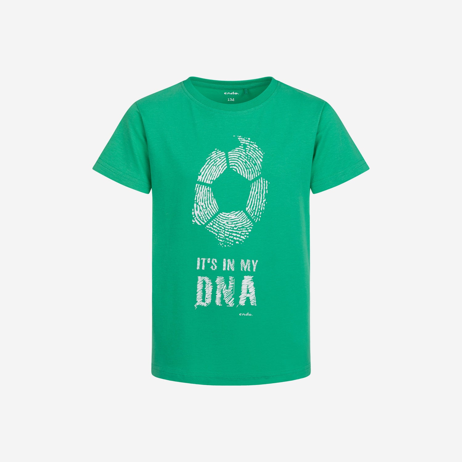 T-shirt z krótkim rękawem dla chłopca, z motywem piłkarskim, zielony 9-13 lat
