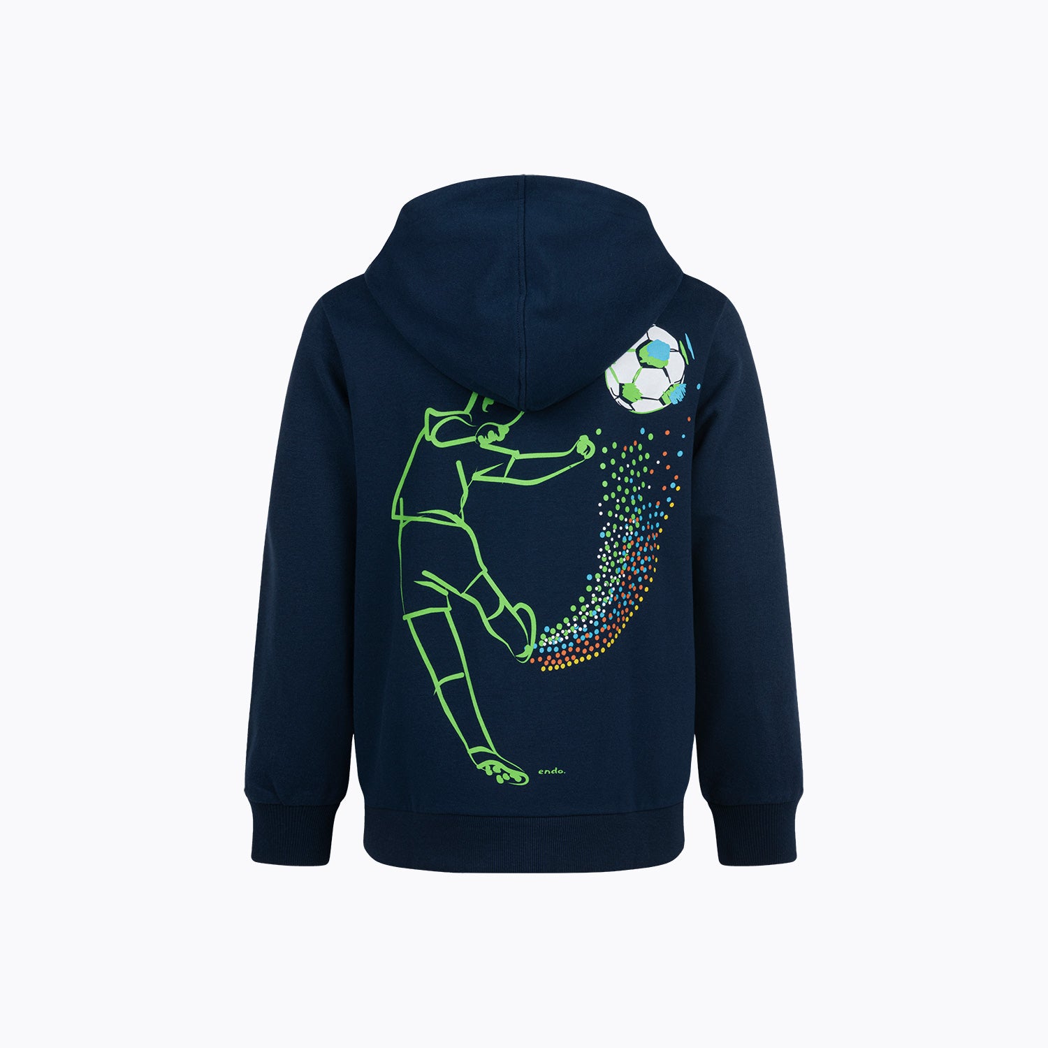 Bluza z kapturem dla chłopca, z motywem piłkarskim, granatowa 9-13 lat