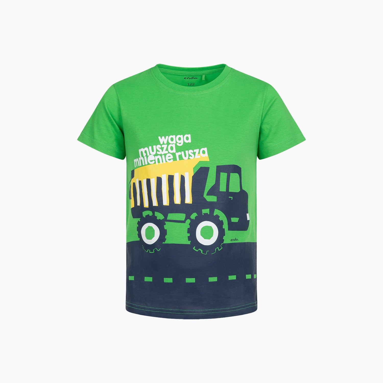 T-shirt z krótkim rękawem dla chłopca, z wywrotką, zielony 2-7 lat