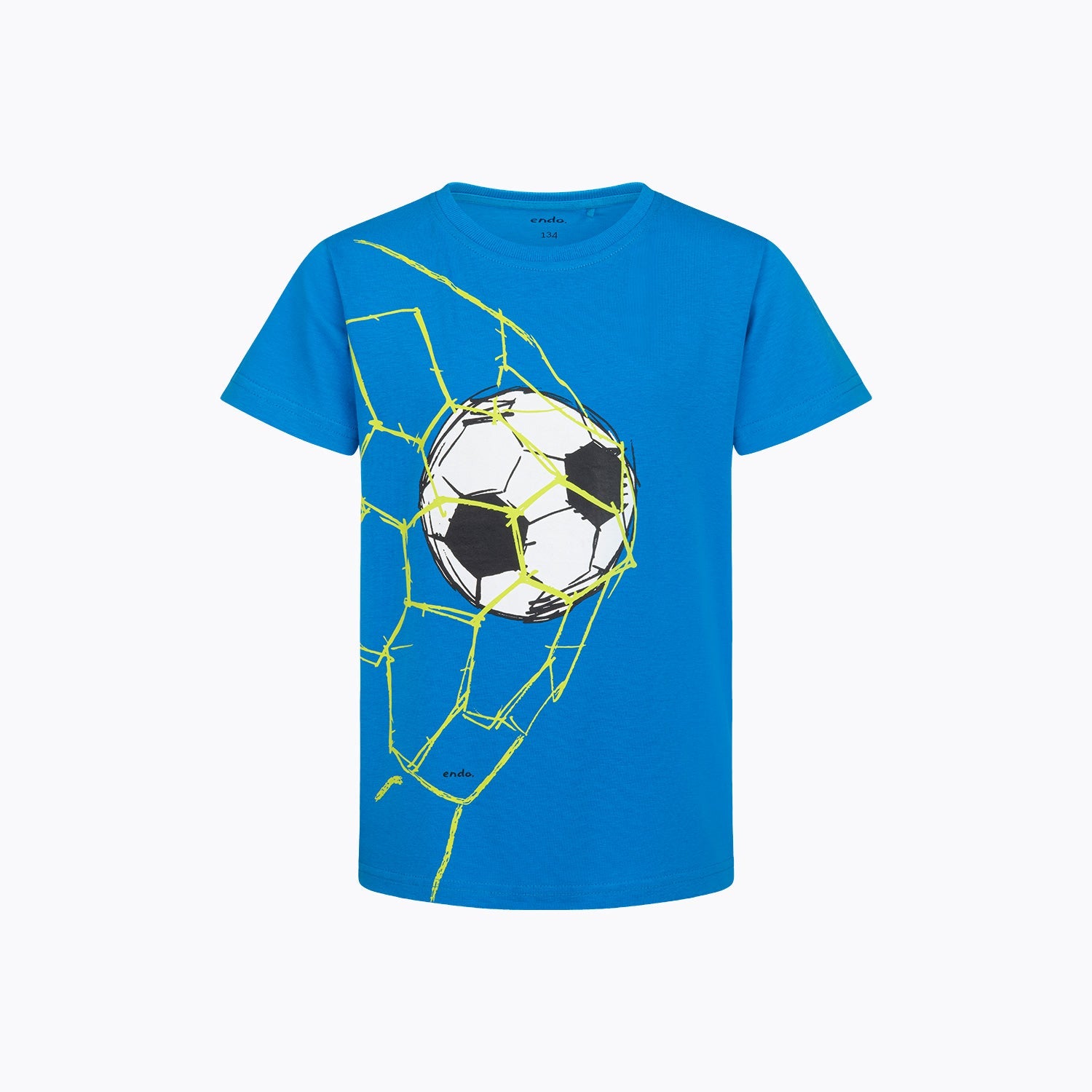 T-shirt z krótkim rękawem dla chłopca 5-8 lat, niebieski piłka