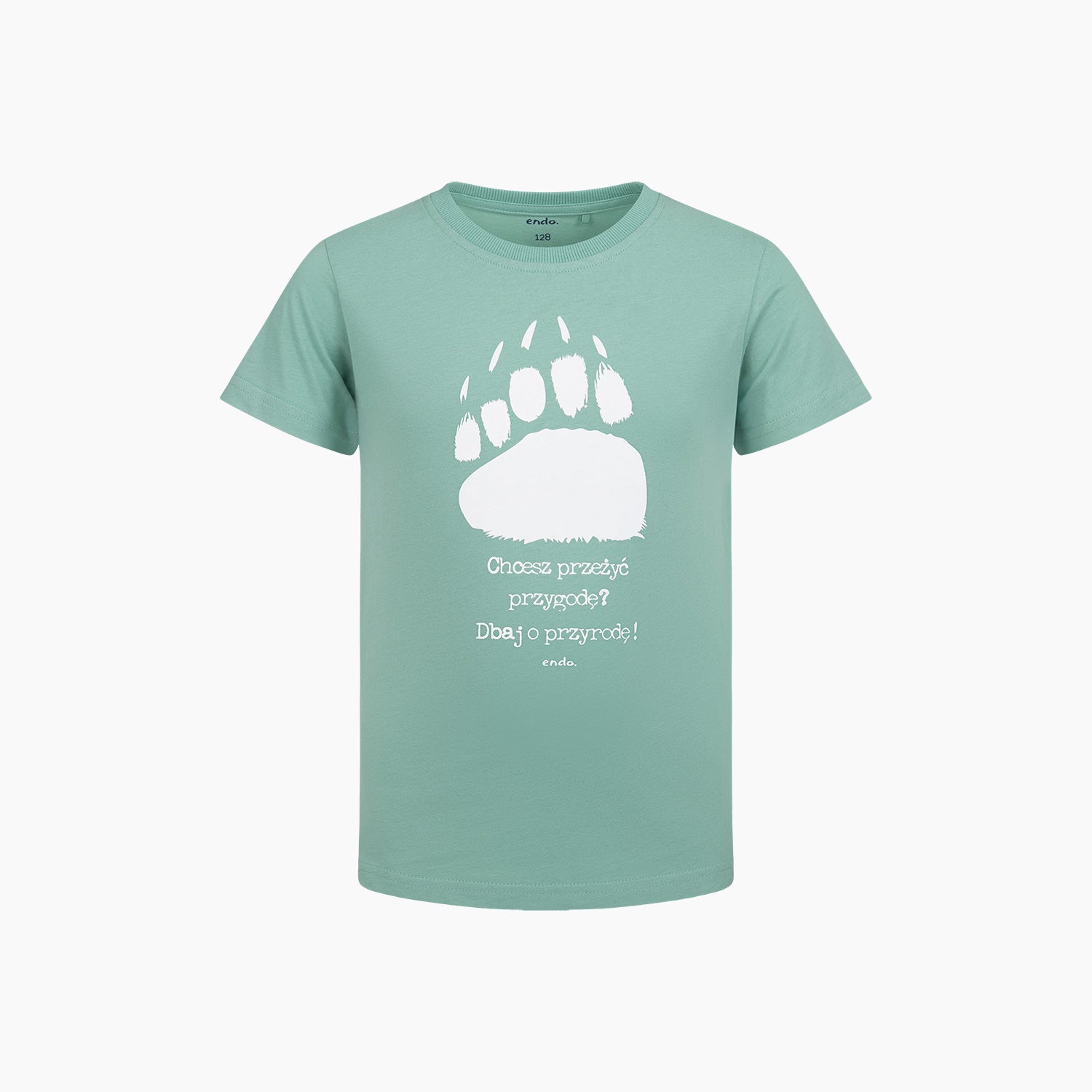 T-shirt z krótkim rękawem dla chłopca, z niedźwiedzią łapą, zielony 3-8 lat