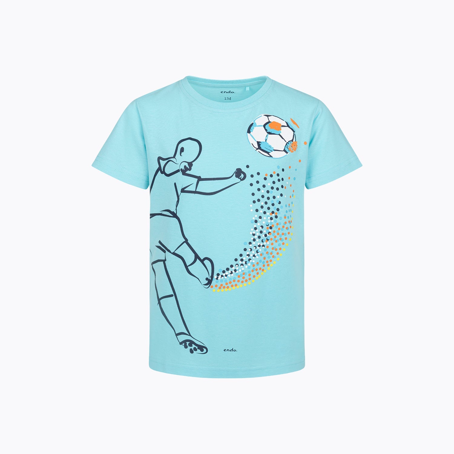 T-shirt z krótkim rękawem dla chłopca 9-13 lat, jasnoniebieski