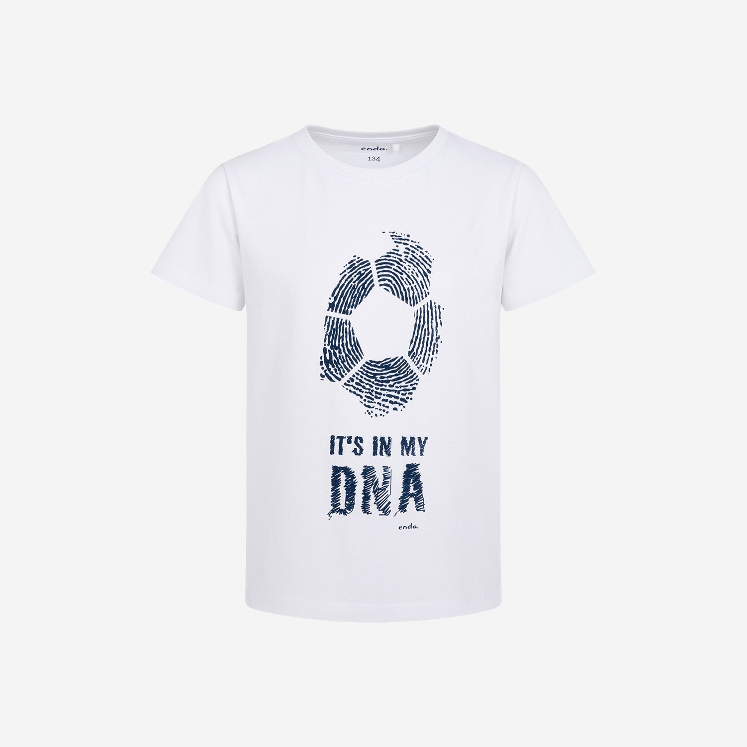 T-shirt z krótkim rękawem dla chłopca, z motywem piłkarskim 9-13 lat, Biały
