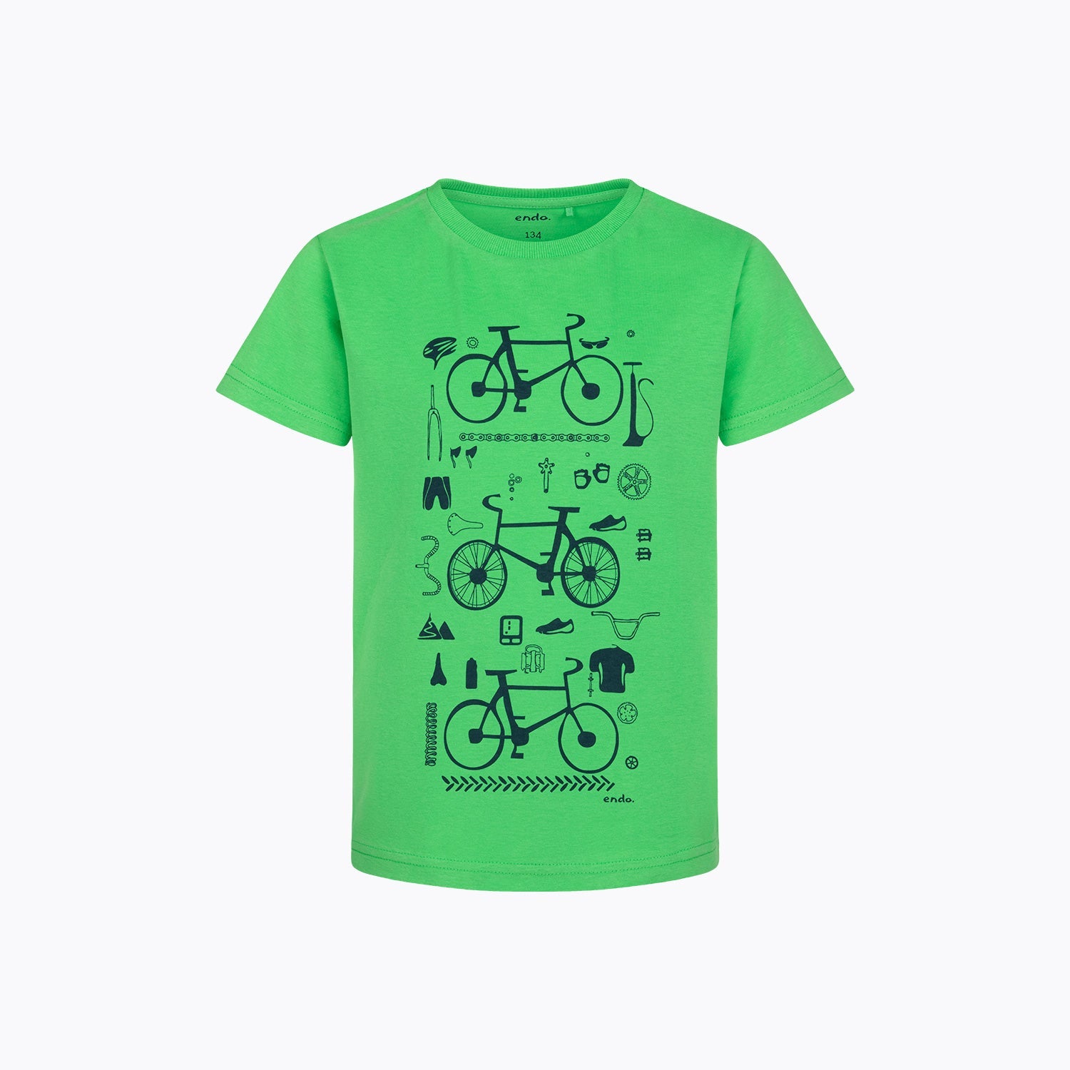 T-shirt z krótkim rękawem dla chłopca 9-13 lat, zielony "rowery"