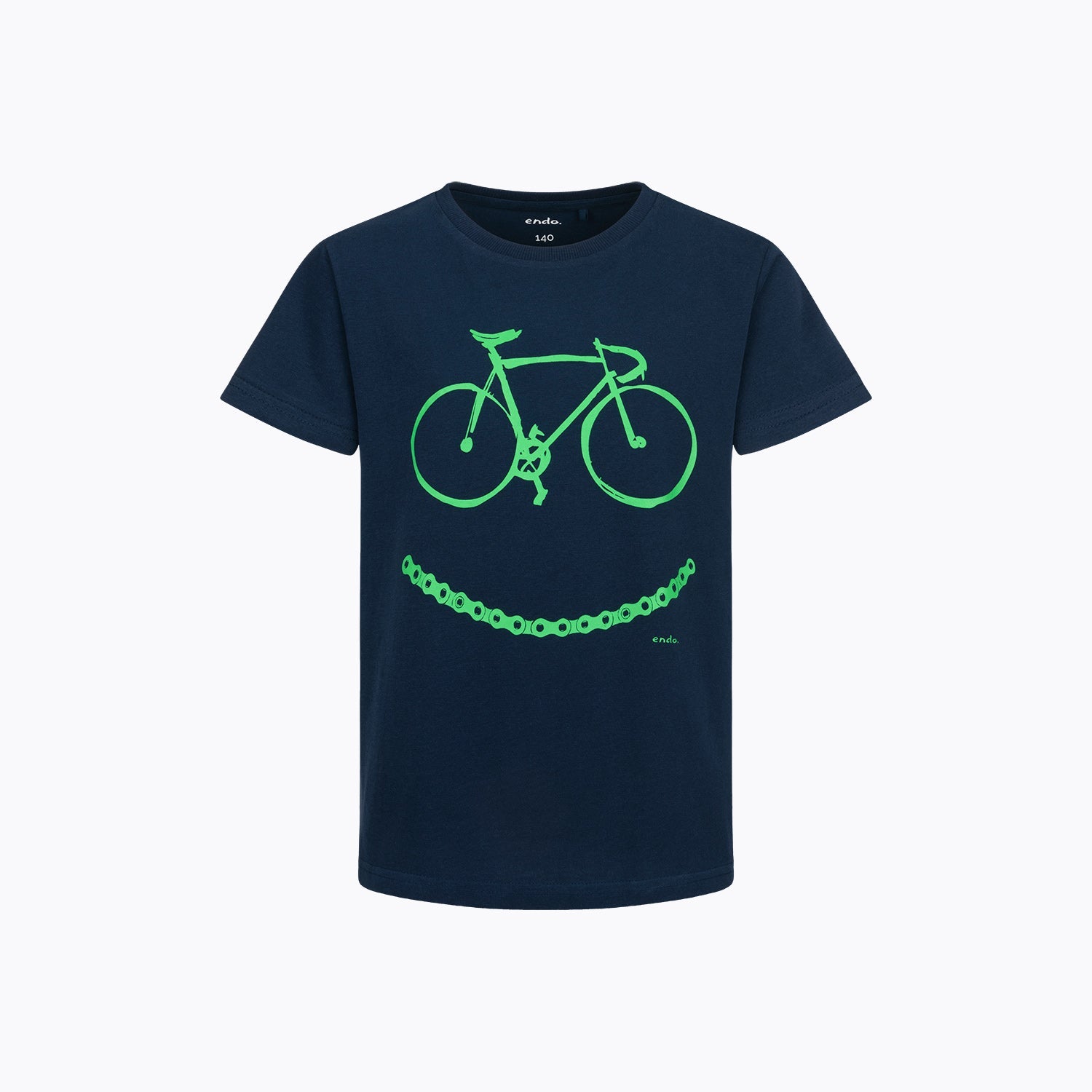 T-shirt dla chłopca 9-13 lat, granatowy rower