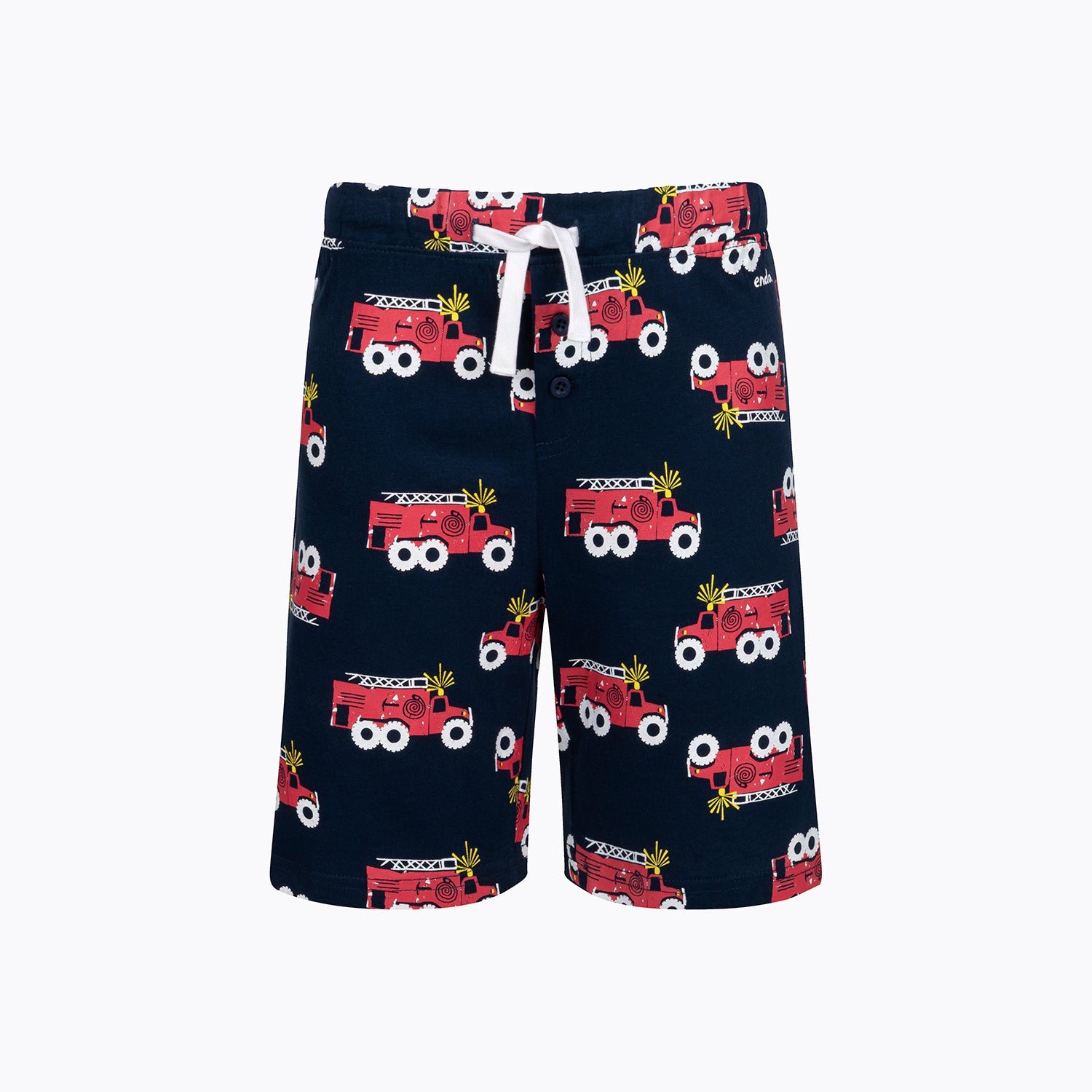 Piżama z krótkim rękawem dla chłopca, z wozem strażackim, czerwona 2-7lat