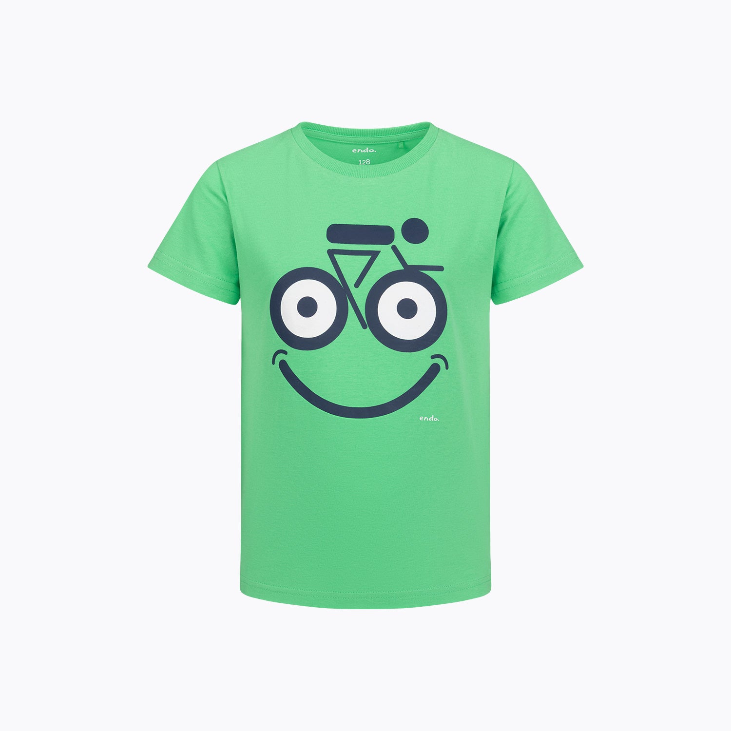 T-shirt z krótkim rękawem dla chłopca 9-13 lat, zielony z motywem rowerowym