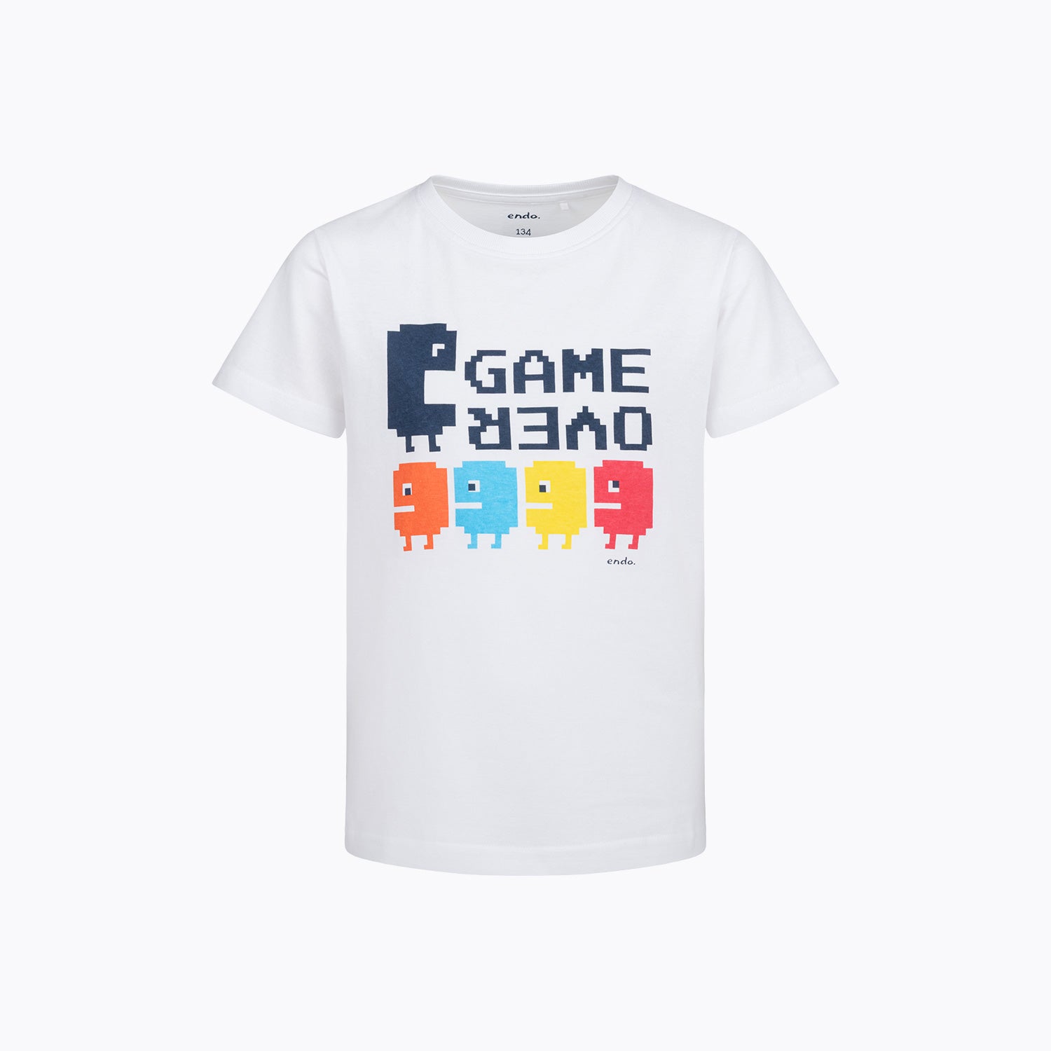 T-shirt z krótkim rękawem dla chłopca 9-13 lat, biały z motywem gier