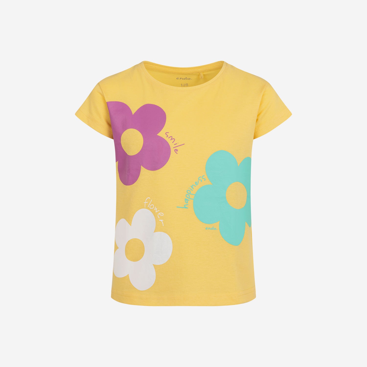 T-shirt z krótkim rękawem dla dziewczynki, z motywem kwiatowym 3-8 lat