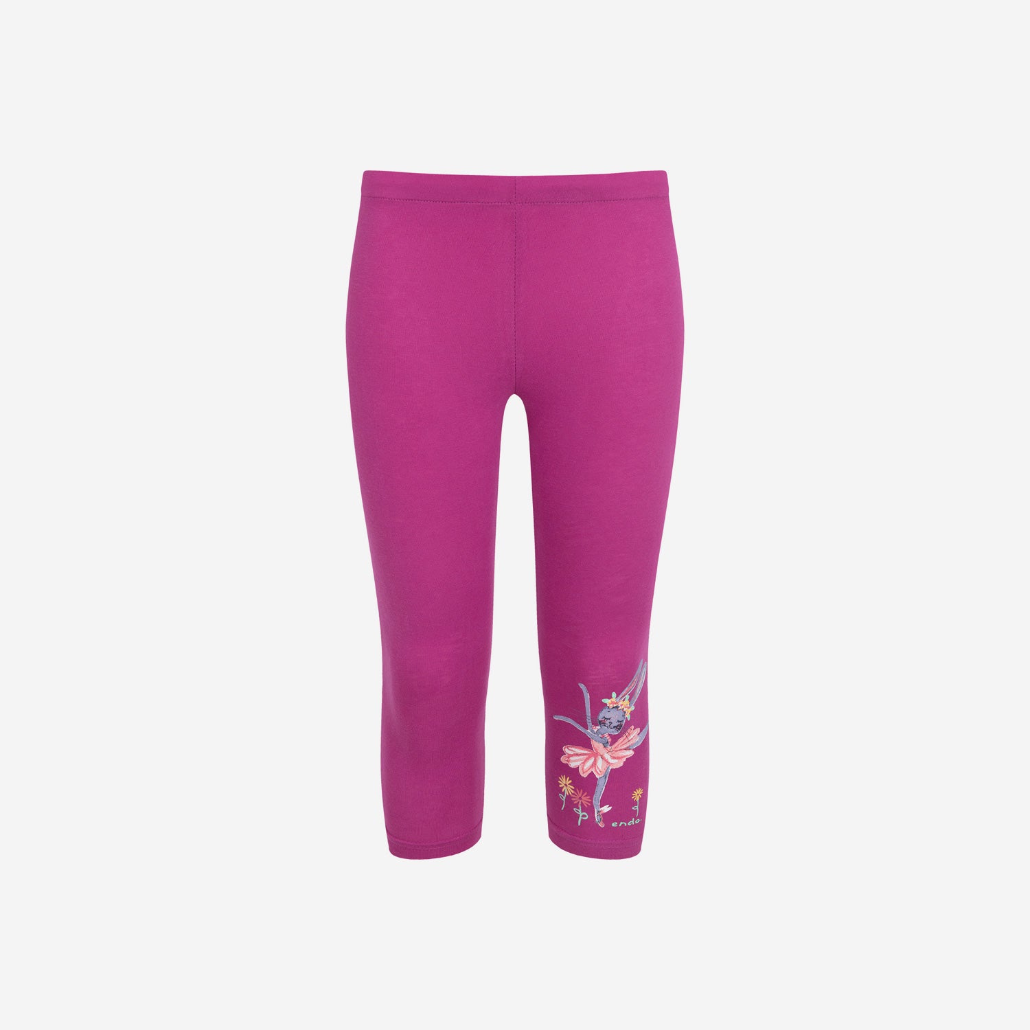 Legginsy 3/4 dla dziewczynki, z baletnicą, różowe 3-8 lat