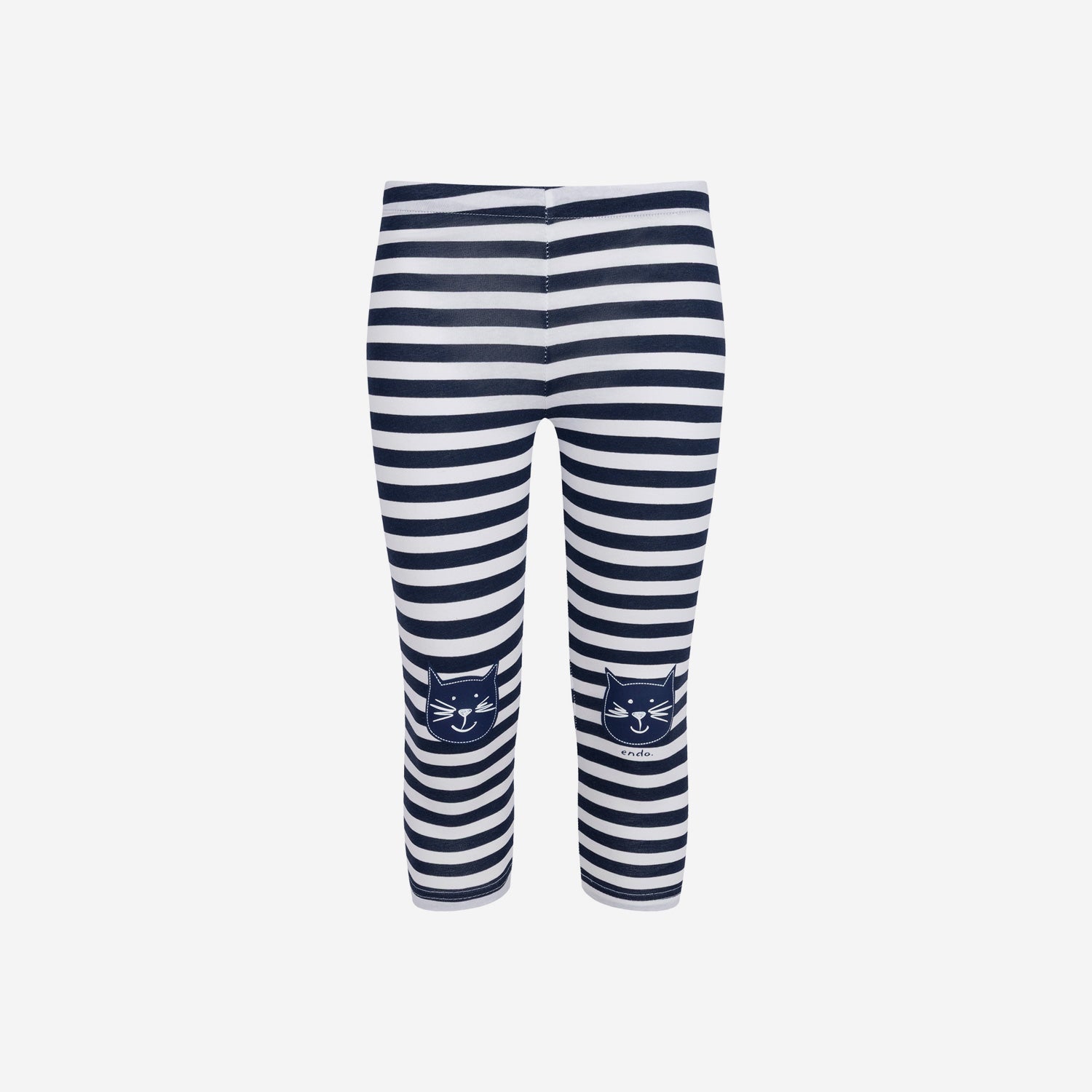 Legginsy 3/4 dla dziewczynki, z kotami, w paski 3-8 lat
