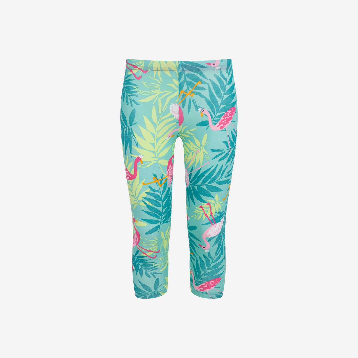 Legginsy 3/4 dla dziewczynki, z flamingami 3-8 lat