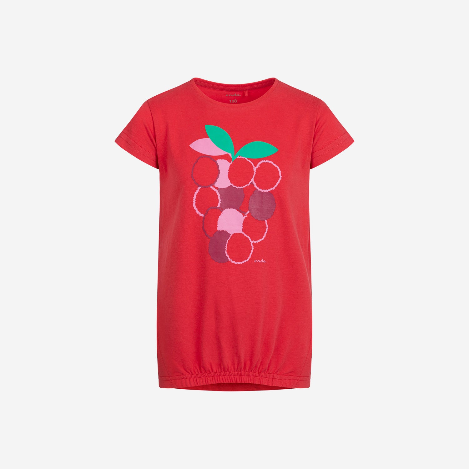 Short-sleeved tunic for girls, raspberry, red, 3-8 years old