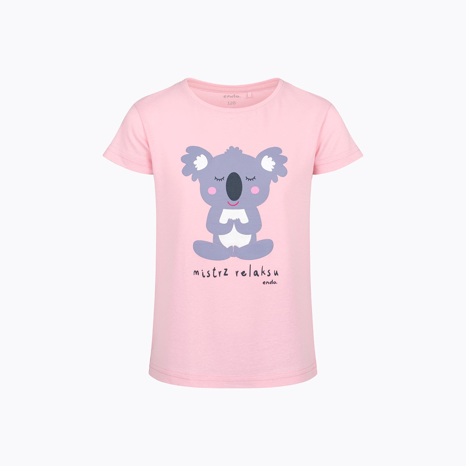 Bluzka z krótkim rękawem dla dziewczynki, z misiem koala, różowa 3-8 lat