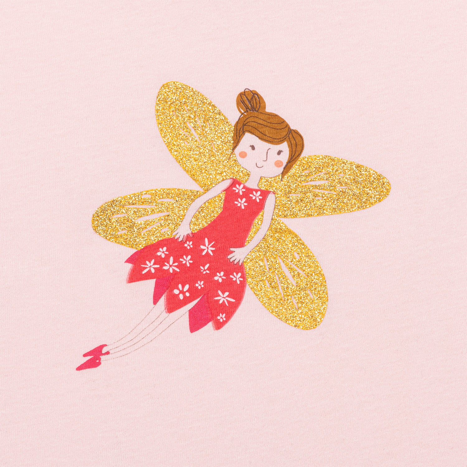 T-shirt z krótkim rękawem dla dziewczynki, z wróżką, różowy 3-8 lat