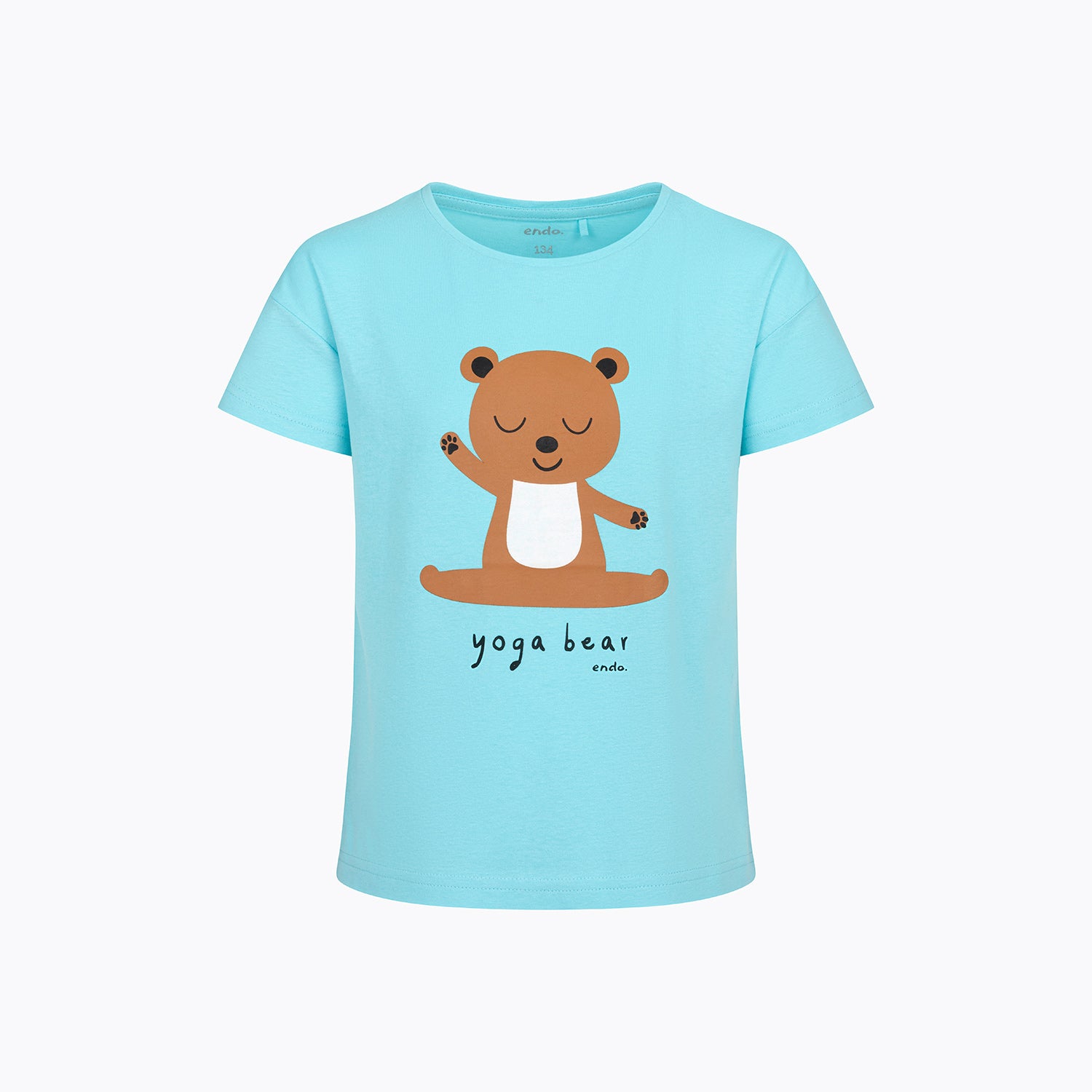 Bluzka z krótkim rękawem dla dziewczynki, z motywem yogi, niebieska 9-13 lat