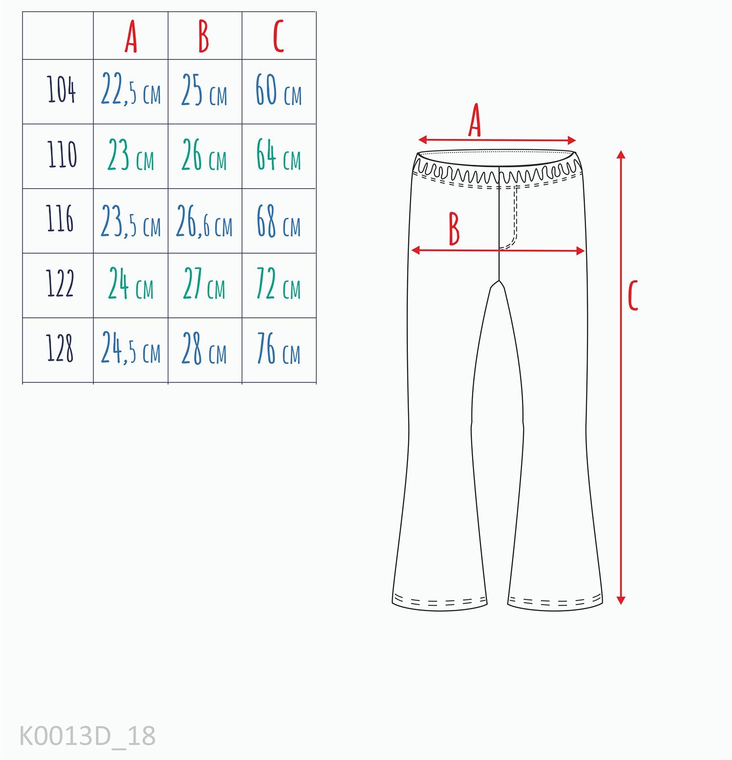 Legginsy flare dla dziewczynki 3-8 lat, niebieskie "kwiaty"