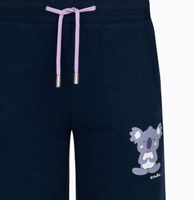 Spodnie dresowe dla dziewczynki, z misiem koala, granatowe 9-13 lat