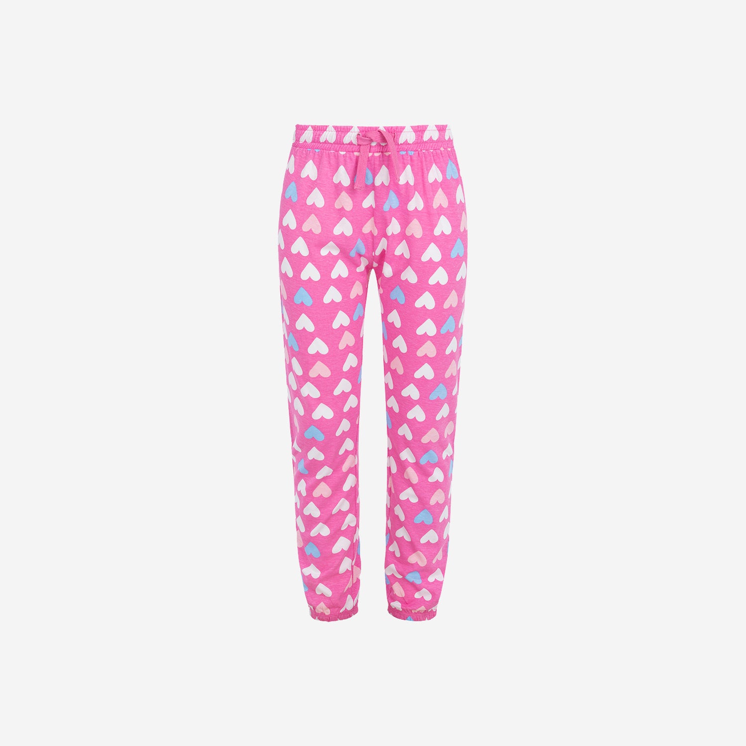 Long-sleeved pajama for girls, with a dog, pink, 9-13 years old