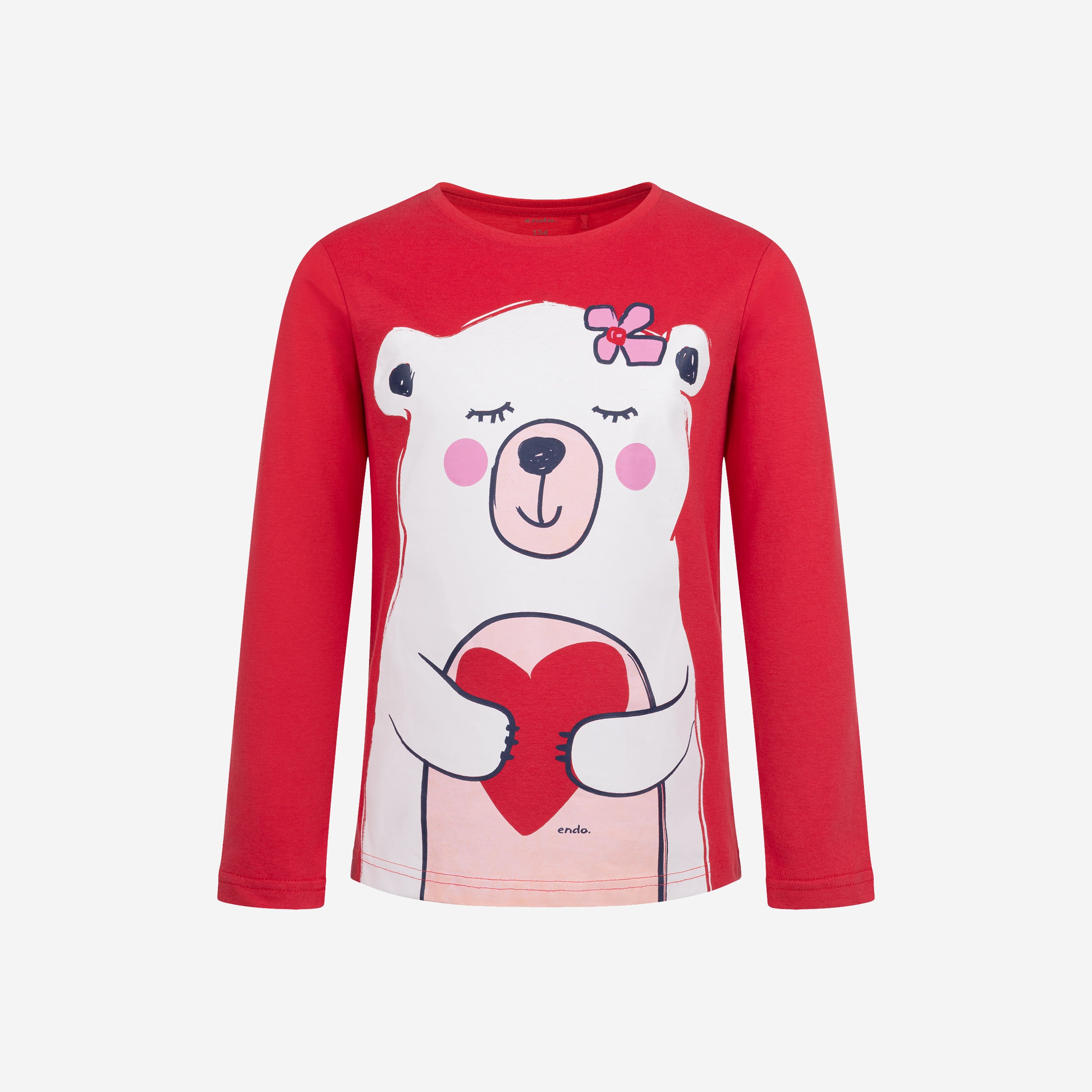 piżamka z misiem dla dziewczynki czerwona