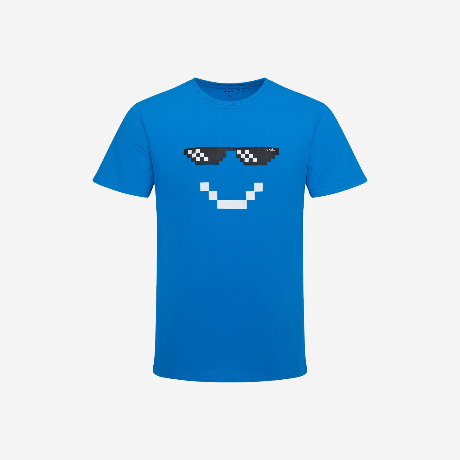 Męski t-shirt z krótkim rękawem, z motywem komputerowym, niebieska