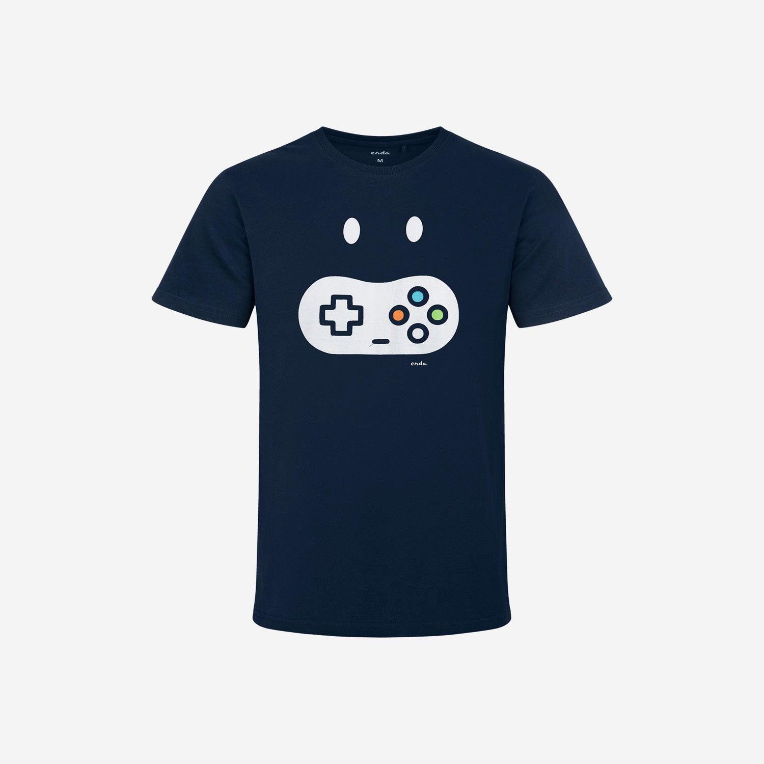 Męski t-shirt z krótkim rękawem, z motywem gier, granatowy