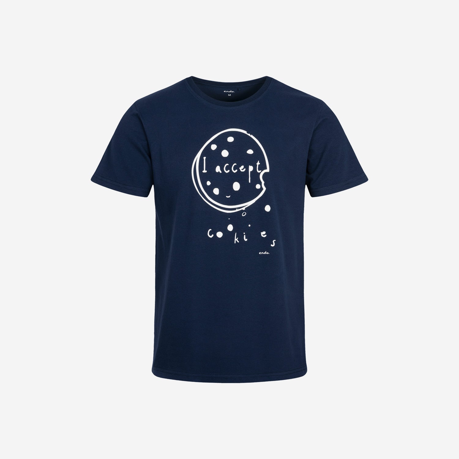 Męski t-shirt z krótkim rękawem, z ciastkiem, granatowy