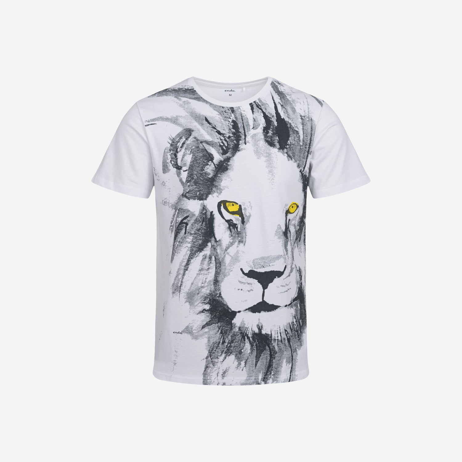 Męski t-shirt z krótkim rękawem, z lwem, szary