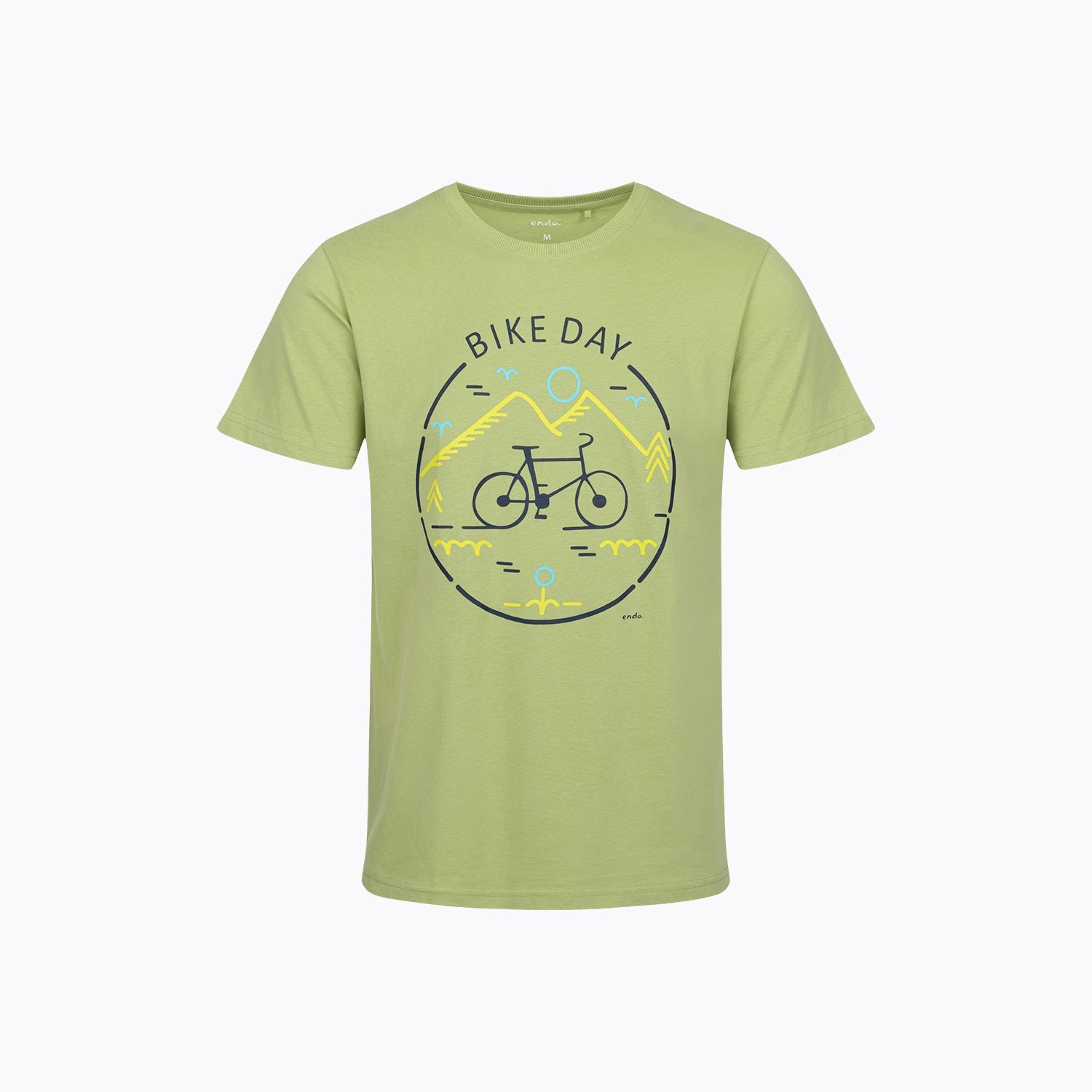 T-shirt męski z krótkim rękawem seledynowy bike day