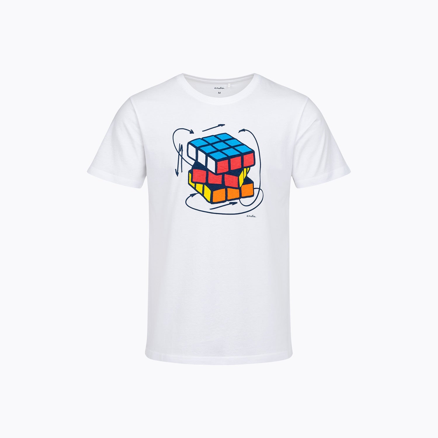 T-shirt męski z krótkim rękawem biały kostka logiczna