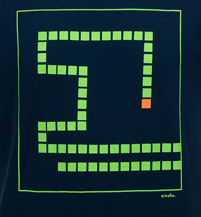 Męski t-shirt z krótkim rękawem, z motywem gry komputerowej, granatowy