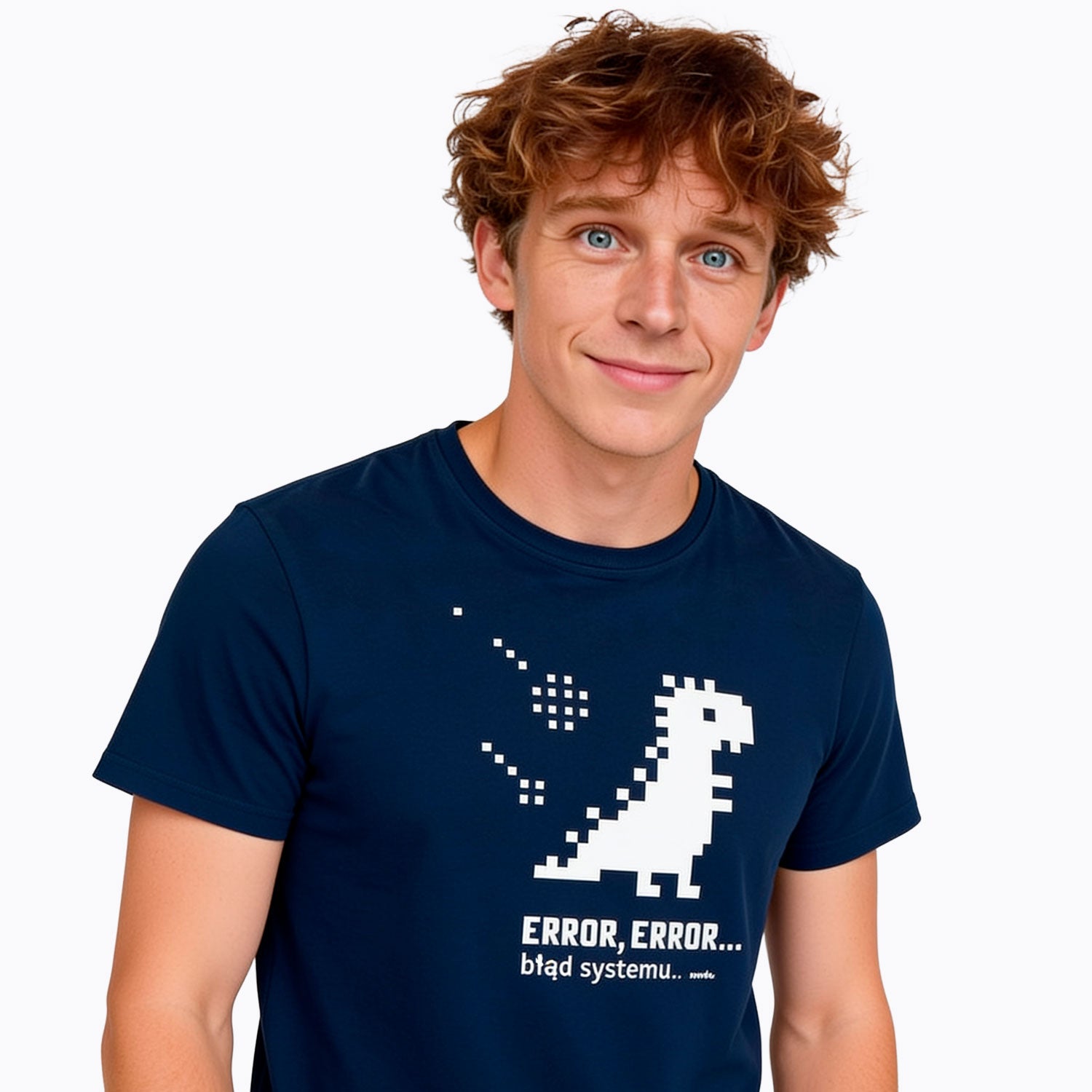 Męski T-shirt z krótkim rękawem granatowy "error"