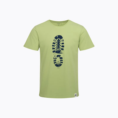 Męski t-shirt z krótkim rękawem, z traperem, zielony