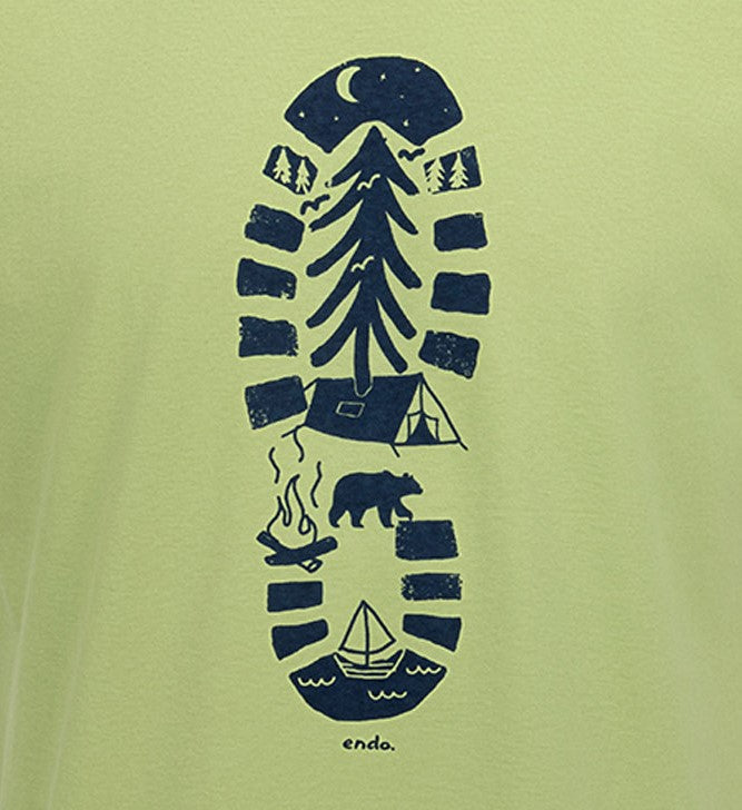 Męski t-shirt z krótkim rękawem, z traperem, zielony