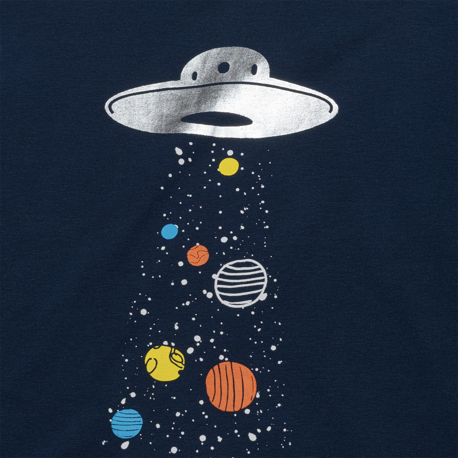 Męska piżama z krótkim rękawem, z Układem Słonecznym, granatowa