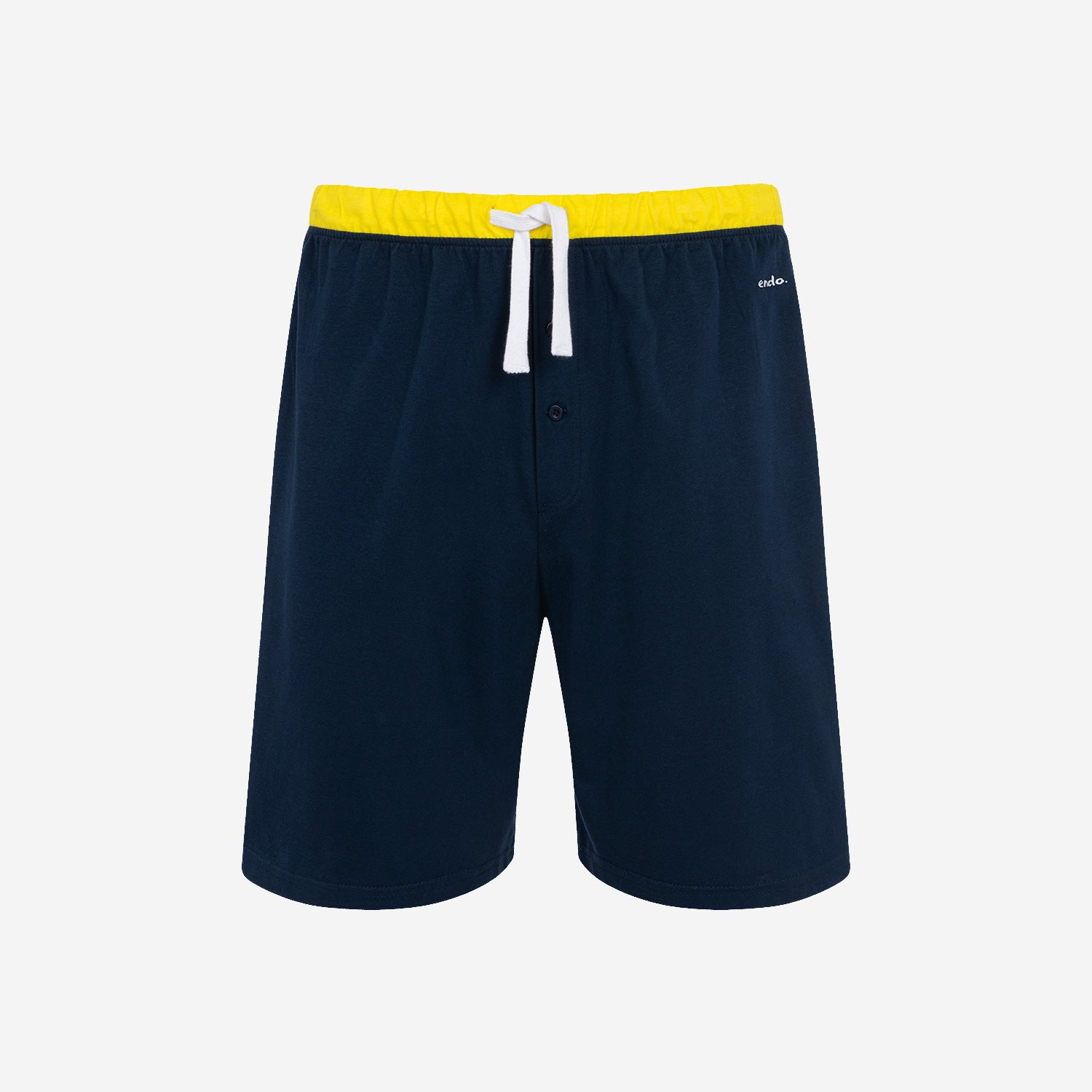 Men's short-sleeved emoticon pajamas, navy blue