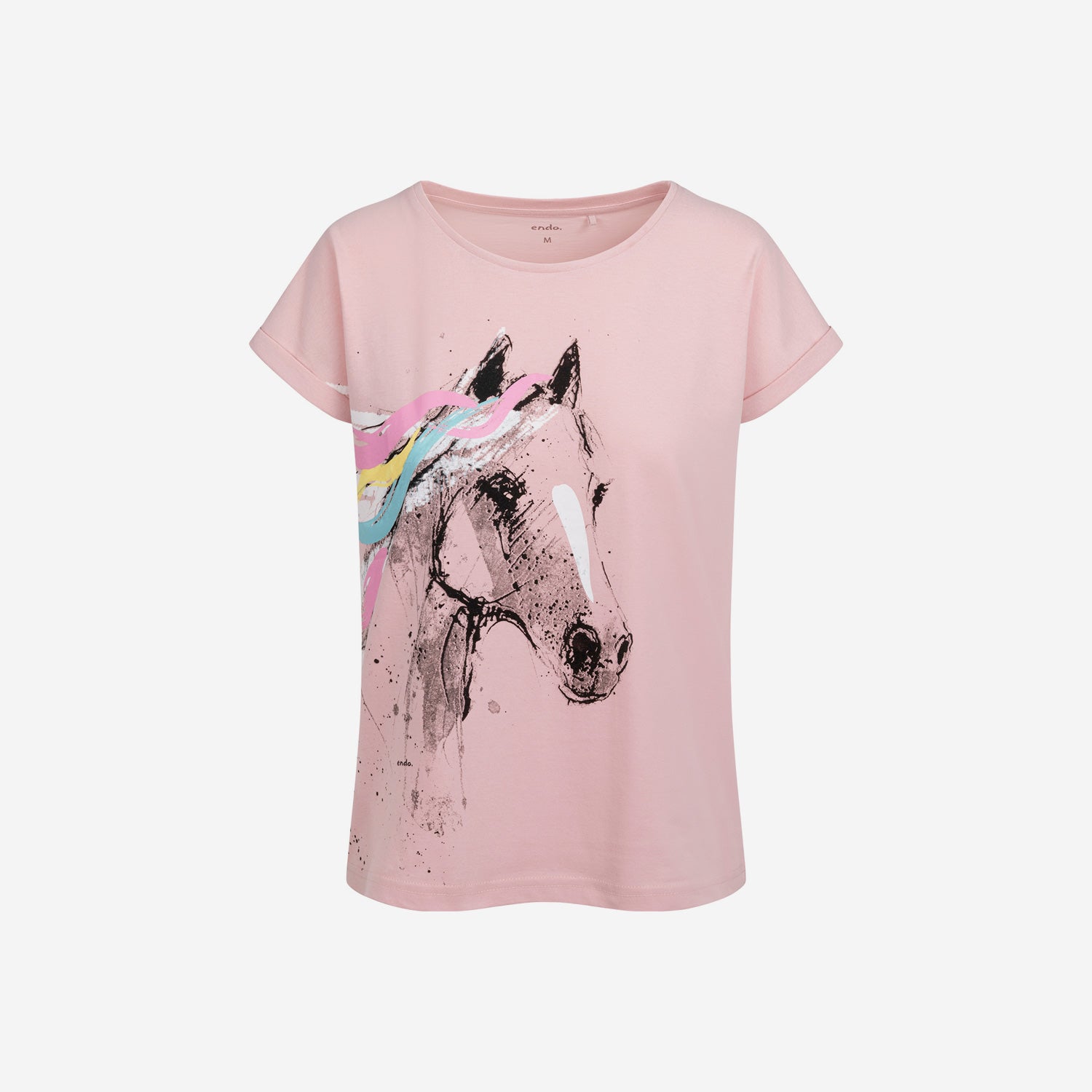 Damski t-shirt z krótkim rękawem, z koniem