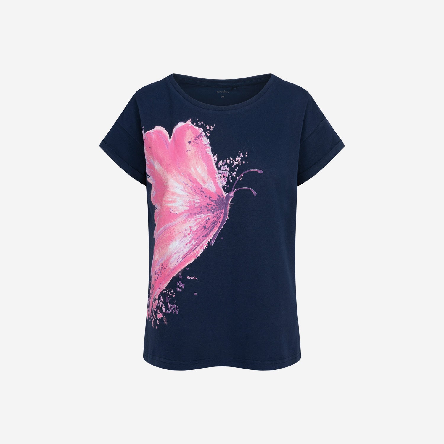 Damski t-shirt z krótkim rękawem, z motylem