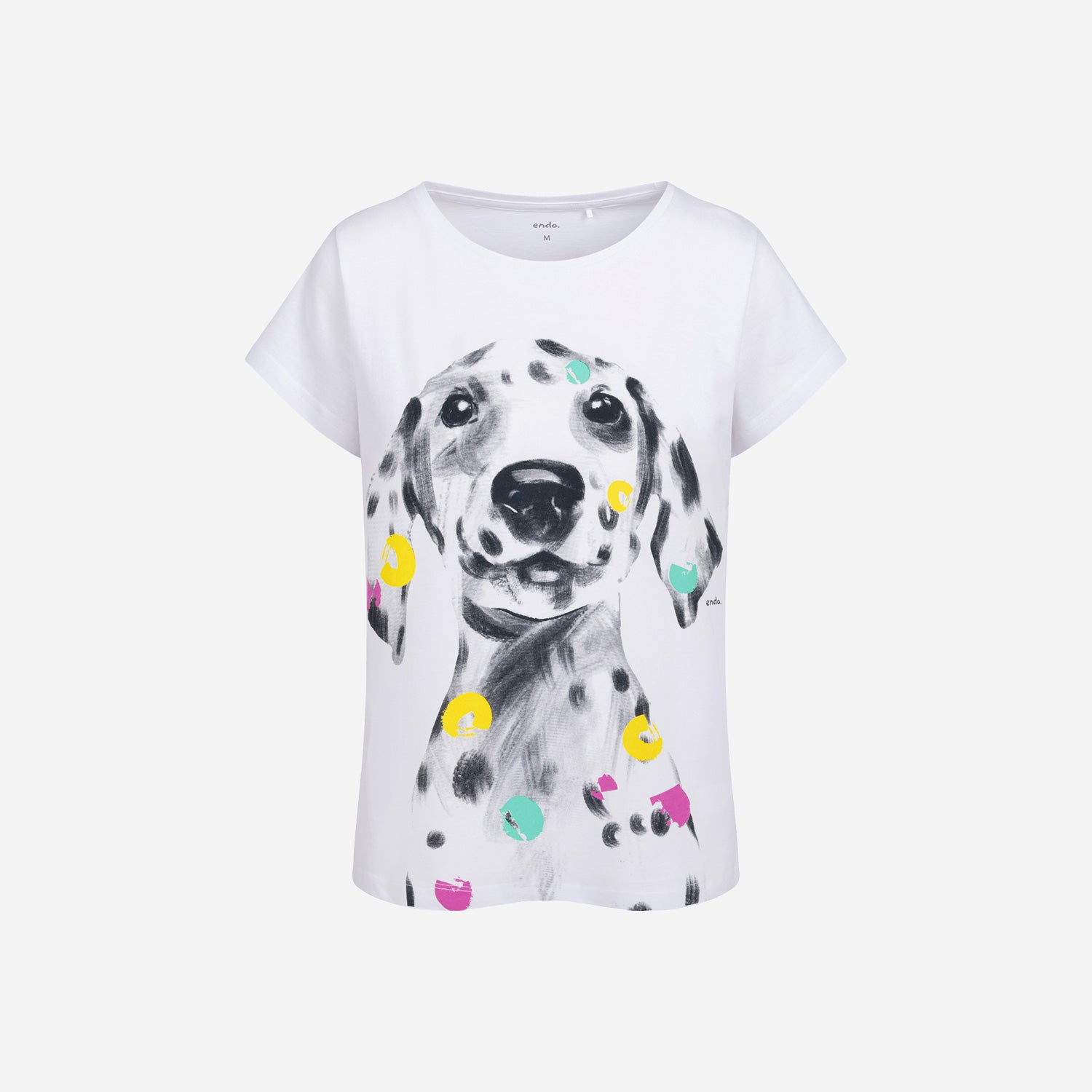 Damski t-shirt z krótkim rękawem, z dalmatyńczykiem