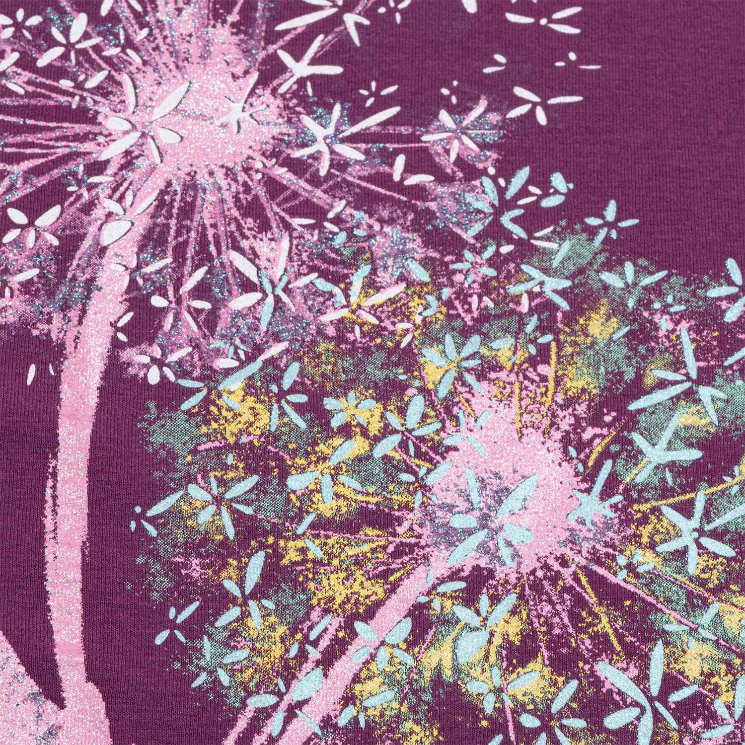 Damski t-shirt z krótkim rękawem, z dmuchawcami, fioletowy